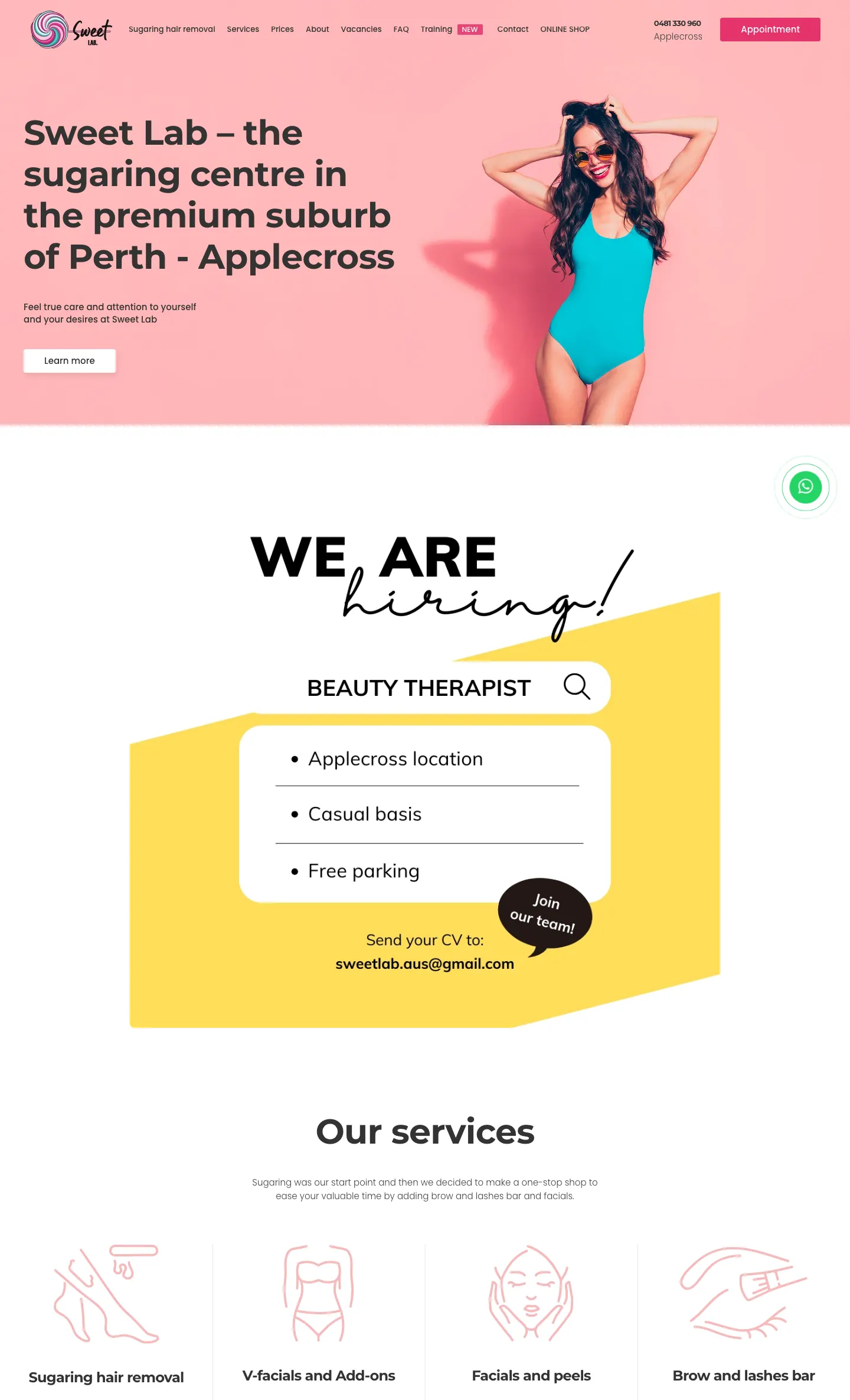 Sweet Lab website